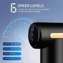 Portable Mini Massage Gun With LED Touch Screen, Adjustable Speed, Rechargeable Design, 4 Interchangeable Massage Heads, Deep Tissue Percussion Massager For Neck, Shoulders, Back, Waist And Full Body, Gift For Men And Women - Liquid Crystal - View 6