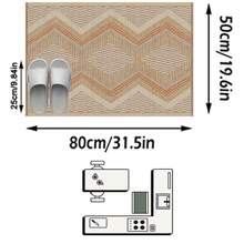 1pc Vintage Geometric Rhombus Retro Pattern Area Rug/Carpet/Bath Mat/Door Mat/Runner, Suitable For Bathroom, Kitchen, Entryway, Hallway, Bedside, Living Room, Bedroom, Machine Washable, Home Decor - Multicolor - View 14