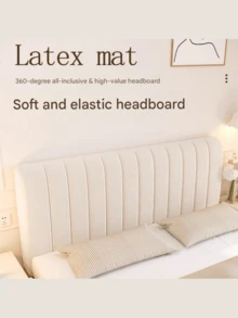 1pc Velvet Thickened Headboard Cover, Suitable For Standard Double Bed, King Size Bed, California King Bed, Quilted Headboard Cover, Soft And Dust-Proof, Bedroom Decor, Washable, Long Protective Cover With Pillow, Suitable For Extra Large Bed, Elastic Filling, Elegant For Double Bed, Single Bed, Applicable For Wooden Bed, Suitable For Couples