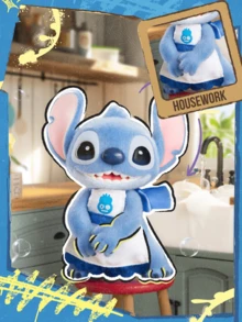 8+1件套毛绒神秘史迪奇人偶套装 - 可爱烘焙、滑板、跳舞、倒立姿势，官方收藏迷你玩偶，独特主题，配件齐全，萌趣动漫桌面装饰玩具，粉丝、女孩和青少年惊喜礼物，圣诞节理想之选 - 史迪奇 - 查看 7