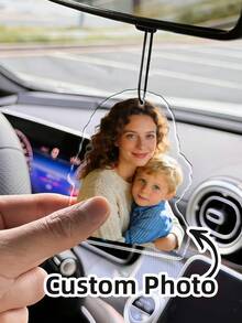 1/2/4pcs Customized Portrait Acrylic Pendant - Personalized Family Photo Keepsake, Classic Car And Home Decor, Customized Photo Car Hanging Ornament, High-Quality Durable Colorful Personalized Acrylic Gift, Perfect For Parents, Family, Friends, Birthday, Anniversary, Daily Use - Multicolor - View 2