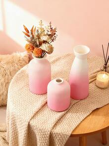 1pc/3pcs Set Simple Vase Decor Desktop Ornament, Modern Boho Farmhouse Home Decor, Reed Grass & Dried Flower Vase Decoration, Creative Bookshelf, Desk, Shelf Reed Flower Vase With Boho Mini Vase, Dining Table Party Vase, Living Room Office Bookshelf, Entryway Bedroom Decor