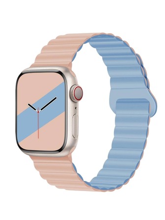 1 st kraftfullt magnetiskt Morandi-klockarmband med tonad finish, 38 mm/40 mm/41 mm, Morandi-färgschema, minimalistiskt och elegant, hudvänligt elastiskt och andningsbart, modernt armband, reservklockarmband för män och kvinnor