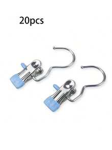 50个简易不锈钢夹子，多用途单钩夹，适用于裤子、裙子，防风衣夹，衣架，节省空间的家居收纳用品，适用于卧室、衣柜、宿舍、家庭使用 - 彩色 - 查看 28