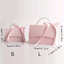 20pcs Pearl Handheld Knot Candy Box Wedding Companion Gift Baking Biscuits Chocolate Flower Relief Packaging Box Creative Party Gift - Pink - View 10