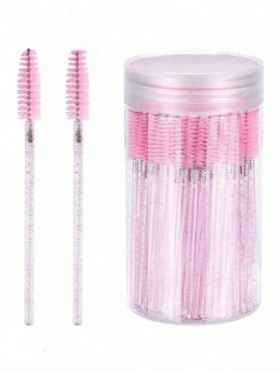 200pcs Disposable Mascara Wands, Nylon Bristle Eyelash Brushes, Fragrance-Free Eyebrow Extender (With ABS Plastic Handle), Suitable For Neutral Skin Tone - Pink Set, Daily Necessities, Back To School Supplies, Women's Gift, Christmas Gift, Home Decor