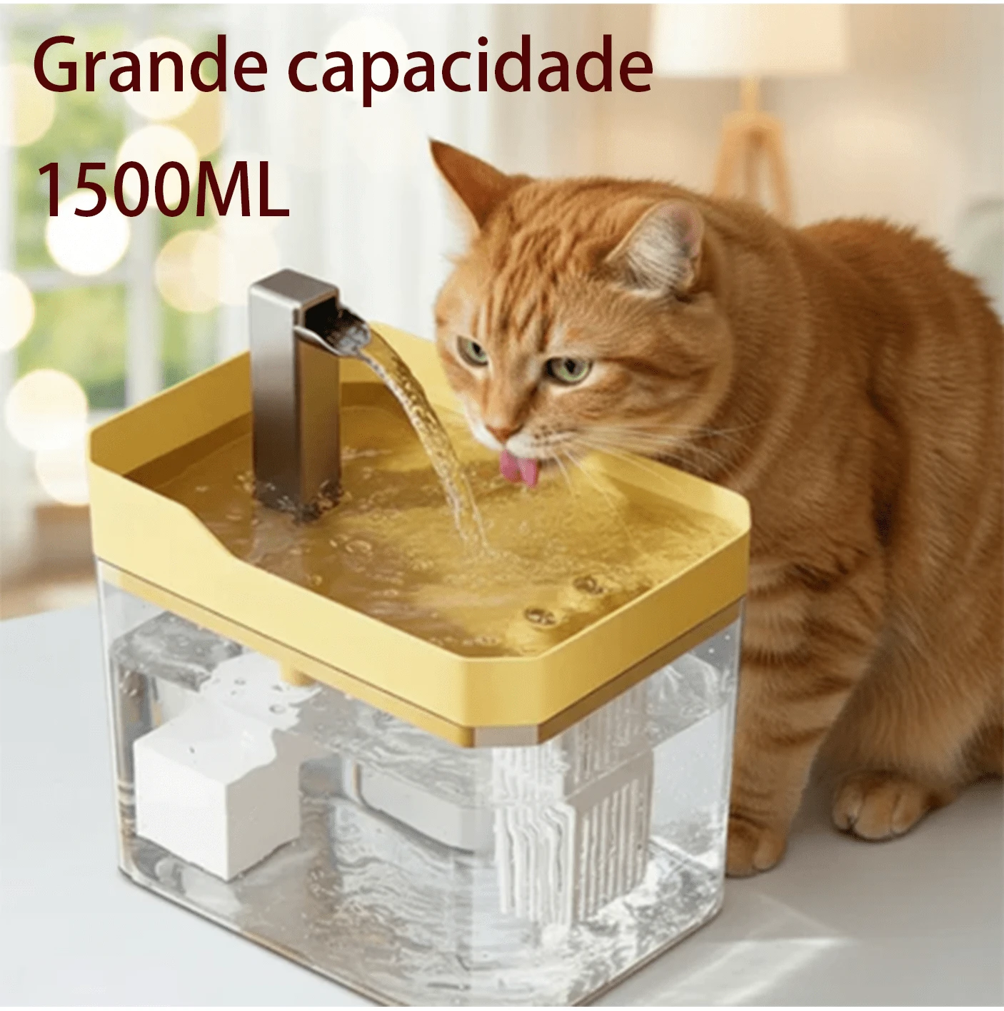 Automatic Water Dispenser For Cats In Two Colors, 1.5L Capacity, With Water Purifier And Filter. - 1500ml - View 1