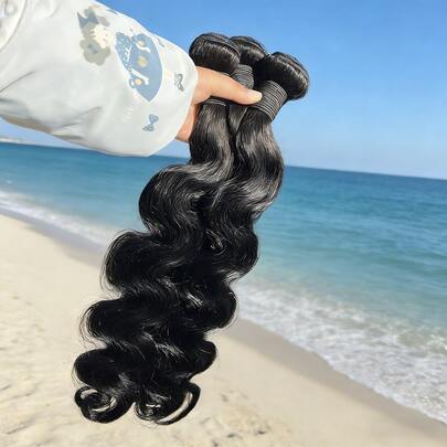 8-30 Inch Body Wave Bundles Human Hair Brazilian Unprocessed Burmese Curly Human Hair Weave Remy Unprocessed Hair Double Weft Extensions Soft Wavy And Wet For Women Daily Use Holiday