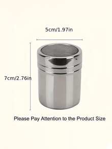 3pcs Stainless Steel Fine Mesh Powdered Sugar Shakers, Suitable For Cocoa Powder, Cinnamon Powder, Coffee Powder And Other Seasonings - Easy To Clean Metal Spice Jars, Applicable For Home, Restaurant, Cafe And Other Occasions - Multicolor - View 4