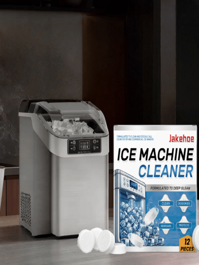 Pastillas limpiadoras para máquina de hielo, limpieza suave para uso doméstico, descalcificación y desodorización para máquina de hielo, nuevo empaque mejorado, entrega aleatoria de versiones nuevas y antiguas