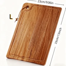 Tabla de cortar de madera gruesa y grande - Tabla de cortar sólida de madera con bandeja de servir, disponible en 3 tamaños, elegante veta de madera marrón oscuro, duradera y resistente, adecuada para queso, charcutería, aperitivos para fiestas - Perfecta para el hogar, catering, entornos formales - Superficie resistente y fácil de limpiar - 38.1 x 26 cm - Tabla de cortar de cocina multiusos con asas resistentes para un fácil transporte, bandeja de charcutería, bandeja de servir, tabla de cortar, tabla de servir - Óxido marrón - Ver 13