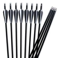 12Pcs 30 Inch Fiberglass Archery Arrows, Spine 500 With Removable Tips, Hunting And Target Practice Arrows For Compound Bow And Recurve Bow - Black - View 9