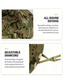 2件套男女通用遮阳帽，渔夫帽，UPF 50+ 防晒指数，带迷彩面罩，可折叠，防紫外线，适合徒步旅行、海滩垂钓、夏季度假等场合。 - 彩色 - 查看 5