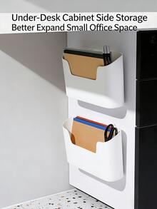2-8 piezas Divisor de cajón de cocina, organizador de almacenamiento montado en la pared sin taladro, fácil instalación - Soporte multifuncional para baño, cosméticos, etc. - Material plástico clásico con ventana transparente, canasta, caja y contenedor - Multicolor - Ver 7