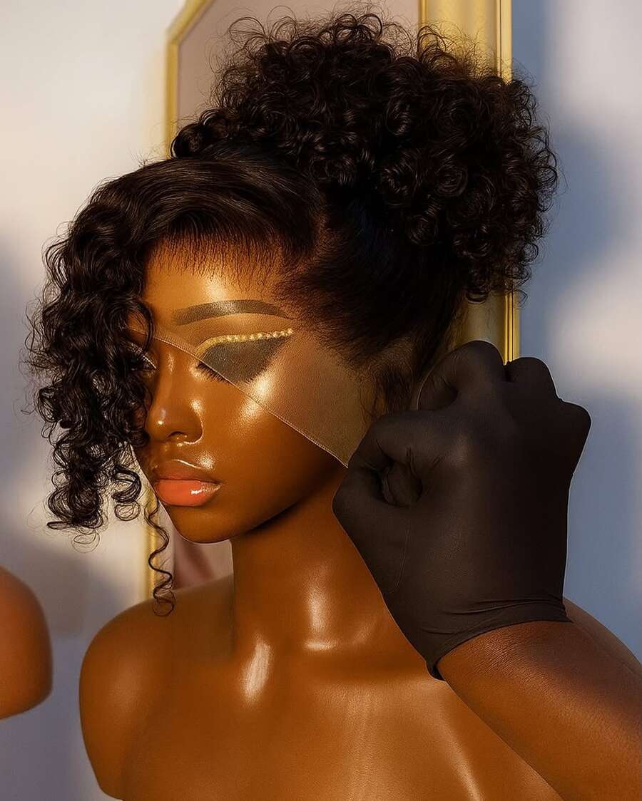 34 36 Inch Invisi Strap Deep Wave 360 Lace Wig 250 Density 13x6 Deep Wave Lace Front Wigs Human Hair Pre Plucked Glueless 5x5 Lace Closure Wig Wear And Go Glueless Human Hair Wig 360 HD Curly Lace Frontal Wigs For Women - Natural Black - Xem 1