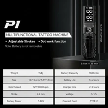 DQFART Wireless Tattoo Gun Kit, Professional Tattoo Machine Set, Equipped With 1600mAh Power, Digital Display, Complete Tattoo Pen Set (Including Tattoo Needles, Tattoo Ink, Tattoo Stencils And Various Tattoo Accessories), Suitable For Beginners And Tattoo Artists - Multicolor - View 4