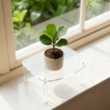 Transparent Acrylic Desktop Vertical Shelf, Desk Stationery Organizer, Bathroom Vanity Diffuser Holder, Windowsill Succulent Display Rack, Living Room Sofa Side Small Item Organizer - Multicolor - View 1