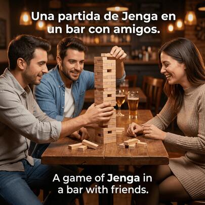 Gaming Jenga Ultimate Challenge Game - Klassiskt partyspel, familjeunderhållningsspel, vuxen Jenga-partyutmaningsspel, kreativ födelsedagspresent