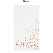 20pcs/40pcs/100pcs White And Rose Gold Napkins Rose Golden Foil Polka Dots Confetti Guest Towel Napkins Disposable Hand Towels Dinner Paper Napkins For Birthday Party, Picnic, Wedding, Christmas Party Supply - White Rose Gold Dots - View 8