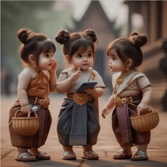 一套 - 四季皆宜，创意儿童主题十字绣套装，DIY刺绣工艺，11CT十字绣画，包含预印画布、绣线和说明书。非常适合客厅或卧室墙面装饰，无框。