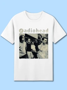 Radioheads Rock Band Digital Print American Street Hip Hop Retro Black Short Sleeved T-Shirtstyle Tee T-Shirt Trendssy For Men Tops-Versatile Basic T-Shirts,Fashionable And Personalized T-Shirts,Refined Casual Tee,Winter Clothes For Women,Christmas Outfit Women. - 白色 - 查看 11