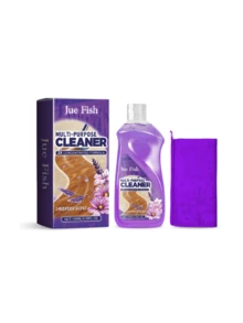 JUE FISH 100毫升多用途地板清洁剂，多效地板除油清洁剂，强效清洁、除油、增亮抛光泡沫清洁剂。令地板光亮如新，散发迷人香气。清洁并抛光木地板，去除污垢，使表面光滑，打造纯净舒适的家居环境。它是您快乐的清洁助手，适用于各种场合，包括瓷砖和木地板。