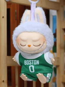 The Monsters Lakers - 2-Piece Green Mesh Sleeveless Top & Shorts Set with White Trim & Number 0, Miniature Sports Costume for Plush Toy Like , Kawaii Fashion Accessory for DIY Doll Display, Collector's Gift，Suitable as a girl for boyfriendsfriend girl