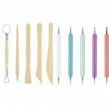 10pcs/Pack Clay Sculpting Tool Set - Easy To Use, Pottery Carving Kit With Comfortable Grip Tools, Suitable For Clay, Soft Clay And Modeling Clay, Ideal For Children And Adults - Multicolor - View 9