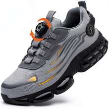 Essential For Outdoor Work: – Unisex Steel Toe Safety Sneakers For Men And Women, Grey Lightweight & Anti-Slip Work Trainers With Air Cushion, Puncture-Proof & Smash-Resistant Design, Indestructible Security Protective Outdoor Security Grey Boots ,Comfortable Breathable Grey Construction Boots For Men ,Rotated Button Easy Wear Work Safety Boots Men Shoes Safety Steel Toe Work Shoes Grey,Steel Toe Shoes Are Important Personal Protective Equipment For Many Industries. Fashionable Safety Shoes Suitable For Construction Sites Under Harsh Working Conditions, Carpenters Iogging, Car Repairs And Outdoor Workers.,Fashionable  Grey All-Season Shoes For Warehouse, Outdoor, Restaurant, Delivery & Training Use - Grey - View 1