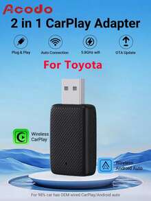 XUDA 2in1 Mini Carplay Wireless Adapter &Android Auto Wireless Adapter, Wireless Carplay Dongle Wired Carplay Android Auto Car, Wireless CarPlay Adapter For USB/USB-C - A - View 1