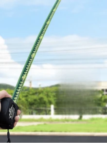 荧光卷尺，自锁式卷尺，激光标记，加厚防割耐磨卷尺，适用于户外测量、家居装饰测量、工业测量工具 - 黑色 - 查看 10