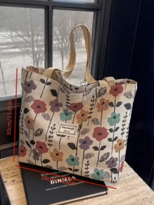 Túi đeo vai cỡ lớn, túi tote vải canvas thời trang mới, túi xách công sở. Lựa chọn quà tặng hoàn hảo cho Giáng sinh và Ngày Valentine. - Nhiều màu - Xem 8