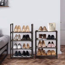 8 Tier Shoe Rack, Floor Standing Shoe Rack, Simple To Assemble Shoe Storage Organizer, Stackable Space Saving Shoe Organizer, Large Capacity Organizer For Multiple Pairs Of Shoes, Living Room Dorm Room Rental Housing - Kệ 8 tầng màu đen - Xem 8