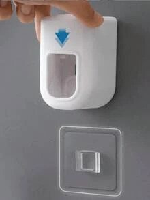 1. 壁挂式自动牙膏分配器，无需钻孔，适用于浴室和卫生间墙壁。自动牙膏分配器 - 壁挂式牙刷架带分配器 - 无需电源 - 塑料材质，浴室配件，简化牙膏取用，返校和居家必备。 - 黑色 - 查看 4
