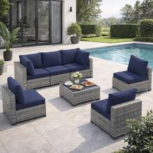 Outdoor Table & Chair Sets - Blue - View 7