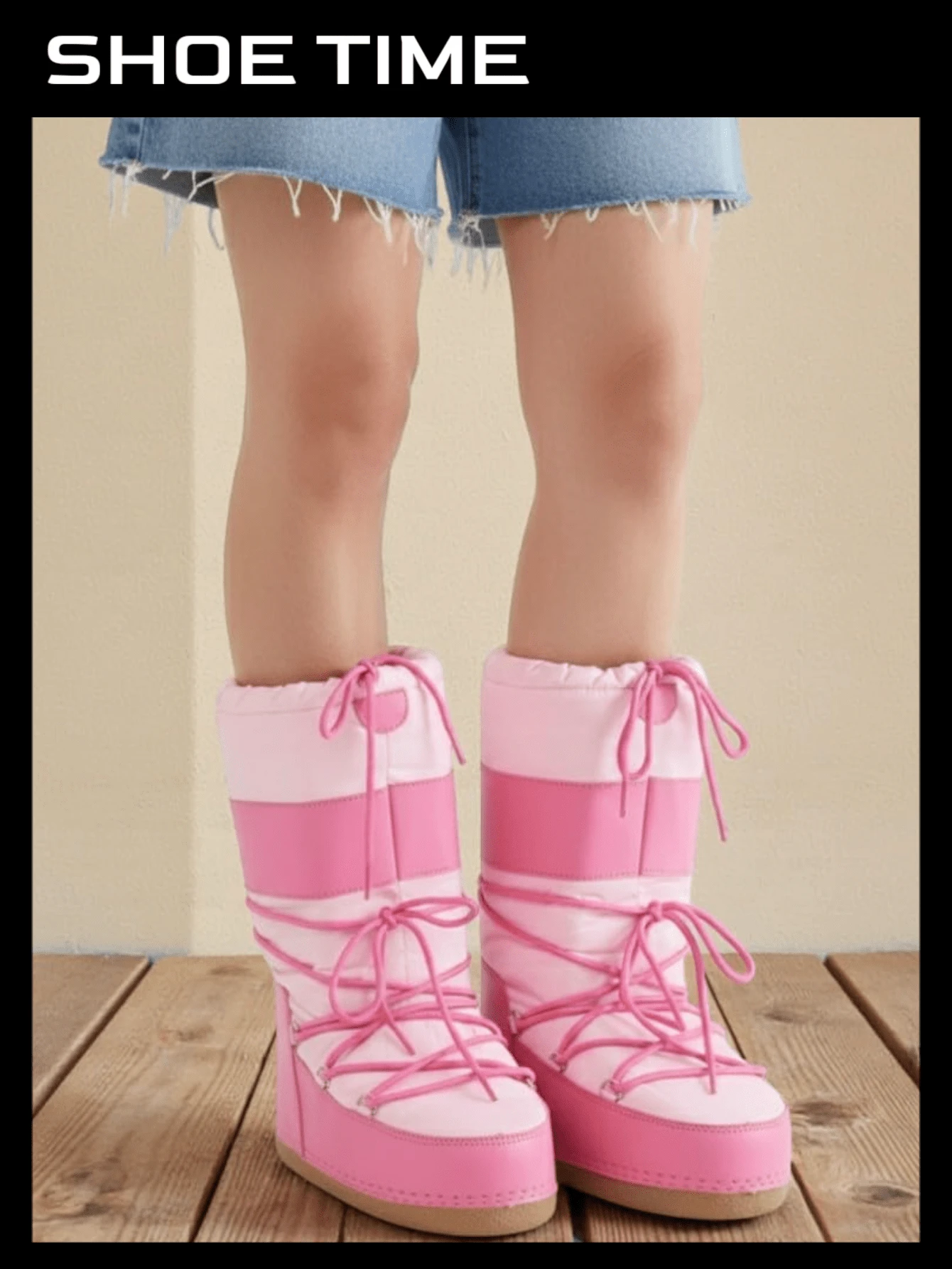 Women Snow Puffy Cozy Fashion Winter Boots - 粉色 - 查看 1