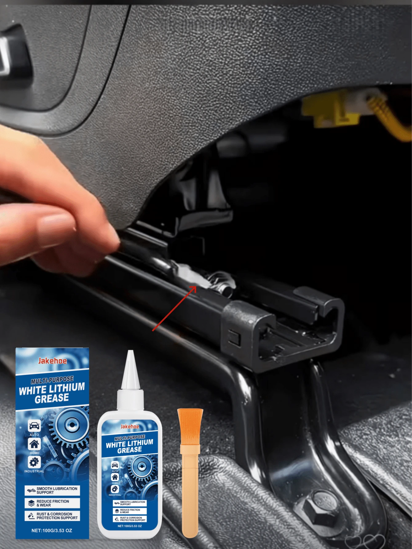 Jack Heavy Duty White Lithium Grease, Suitable For Metal Auto Maintenance, Multi-Purpose Rust Prevention Lubricant And Cleaner