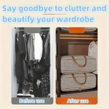 Large Capacity Houndstooth Pattern Tote Bag, Suitable For Seasonal Storage Of Quilts And Clothes - Black and White - View 5