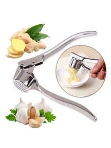 1pc Stainless Steel Garlic Press, Ginger Press, Manual Garlic Crusher, Kitchen Tool, Professional Anti-Rust Garlic Press, Easy To Press And Clean. Fruit & Vegetable Tool, Kitchen Utensil, Home Goods, Creative Restaurant Kitchen Tool, Kitchen Accessory, Seasoning Tool, Kitchen Gadget - Multicolor - View 3
