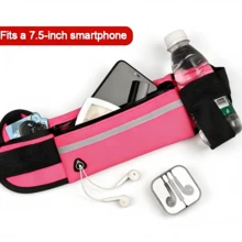 This Single-Pack Pet-Friendly Sports And Running Waist Pack Features A Zipper, High-Elastic Nylon Construction, A Solid Color, And Is Multifunctional. It Includes A Waterproof Pocket For Your Phone, Is Unisex, And Is Suitable For Outdoor Hiking, Outdoor Activities, Jogging, And Training With Your Pet. (Pet Supplies) - Multicolor - View 3