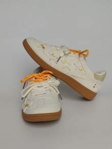 Giày thể thao nữ thường ngày, kiểu dáng mới, thoáng khí và đa năng, thường ngày, giày tập luyện, giày thể thao lấy cảm hứng từ ba lê, giày bệt buộc dây màu trắng, giày thể thao, giày nữ, giày nữ thoải mái, hiệu suất cao, giày thể thao nữ thanh lịch, giày nữ sang trọng, giày tennis, giày thể thao nữ, màu be - Màu be - Xem 3