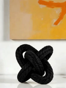 黑色结饰摆件，现代几何圆形雕塑桌面摆件，圆形家居装饰品，适用于书架、咖啡桌、书柜，亦可作为礼品。 - 彩色 - 查看 7