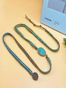 1件波西米亚风天然石手工串珠多层缠绕手链，女士饰品 - 手鍊 - 查看 14