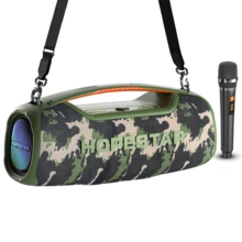 HOPESTAR bocinas de bluetooth,Bocina Bluetooth portátil,bocinas de bluetooth sonido fuerte,graves profundos estéreo de 100 W, bocinas de bluetooth grandes,Altavoz sonido potente,  altavoz inalámbrico para fiestas en interiores y exteriores, ideal para camping, playa, fiestas, compatible con TWS/USB/tarjeta TF/AUX - Verde - Ver 4