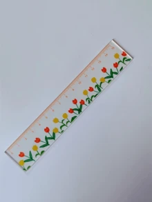 1件套，植物透明尺，花卉尺，亚克力尺，5.91英寸带厘米刻度，适合学校和办公室使用！ - 彩色 - 查看 9