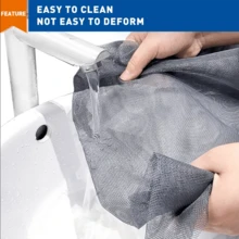 蚊帐窗纱，无需钻孔安装，魔术贴粘合，可重复使用且可水洗，家用隐形窗帘 - 黑色 - 查看 7