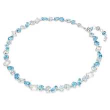 SWAROVSKI GEMA Dopamine Full Circle Necklace: Stylish, High-End, Elegant, Versatile Pendant For Women - Mother's Day Gift, Christmas Gift, Girlfriend Gift, Birthday Gift, Fashion Necklace For Women - New Year Gift - Baby Blue - View 3