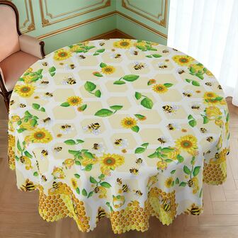 1/36 st. vår- och sommarduk med bimönster, skrynkelfri duk, präglad kant, rektangulär/rund duk, flera storlekar tillgängliga, polyesterduk, inomhusmatsal/utomhusfest