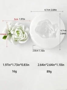 新款玫瑰硅胶模具 | 3D蝴蝶兰香皂蜡烛装饰工具 | 树脂粘土手工DIY模具套装（含莲花） | 适用于婚礼、毕业派对礼物、石膏工艺品、香薰蜡烛 - 白色 - 查看 17