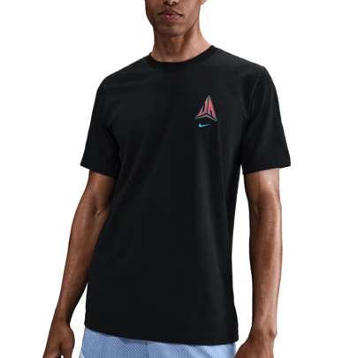  Camiseta de manga corta Nike Ja Morant, cómoda, suave y de punto, color negro